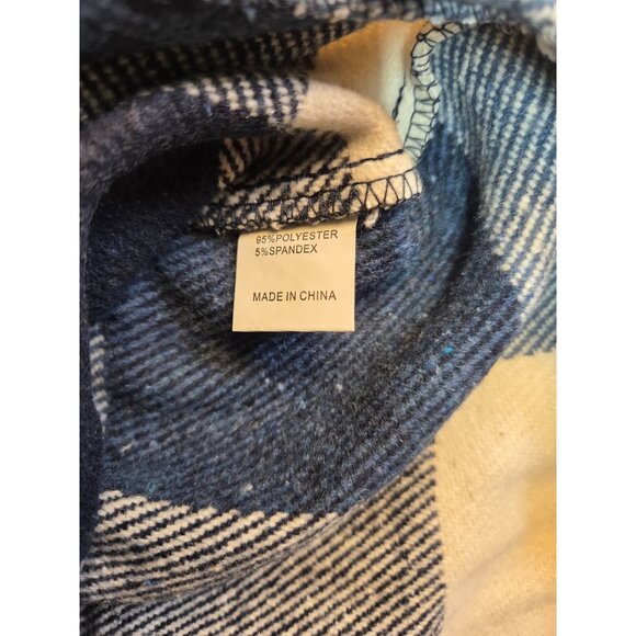 Shacket Chambray & White Plaid Long Shirt Flannel Type Womens Large New in Bag - Picture 5 of 7